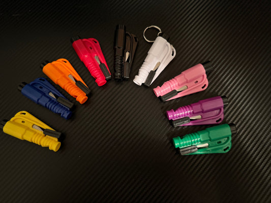 3-N-1 Seatbelt Cutter, Safety Whistle, Window Breaker